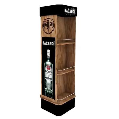 Rum di legno di legno su misura del banco di mostra di Barcadi dello scaffale di esposizione che vende al dettaglio idea per la vendita al dettaglio