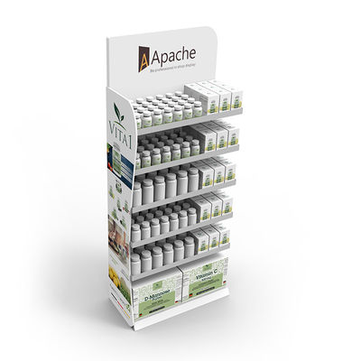 Scaffale di esposizione della medicina di legno del banco di mostra della farmacia della droga con il logo su ordinazione