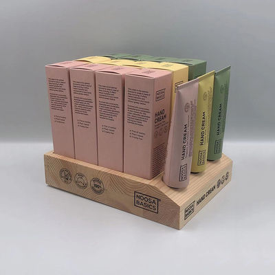 Banco di mostra cosmetico della crema per le mani del supporto dell'esposizione di legno del deposito