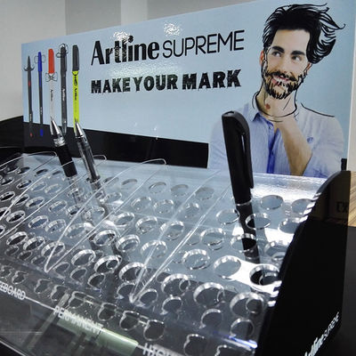 Supporti acrilici su ordinazione dell'esposizione di Pen Display Stand Acrylic Pen per il personale della società
