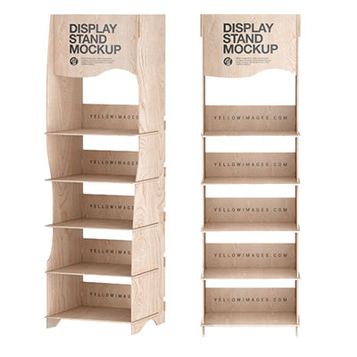 Bevis Modern 4 strati di legno contraccettato rimovibile Display Racks Pavimento Stand per Supermercato Display Store confezionato in cartone