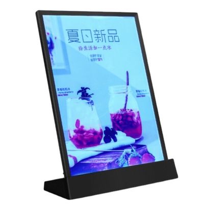 qualità  A4 Size LED Menu Stand Countertop Acrylic Holder Display With 7 Colors Fabbrica