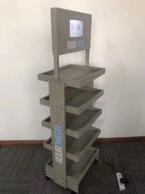 Nuovo scaffale di esposizione della bottiglia del banco di mostra di legno di arrivo per i prodotti di sanità