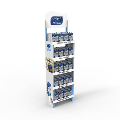 Banco di mostra di plastica di vendita caldo dello scaffale di esposizione del latte dello scaffale di condizione del pavimento per la vendita al dettaglio