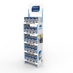Banco di mostra di plastica di vendita caldo dello scaffale di esposizione del latte dello scaffale di condizione del pavimento per la vendita al dettaglio