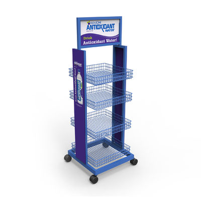 La bevanda di vendita calda di energia del supermercato può visualizzare il banco di mostra d'attaccatura del cavo dello scaffale con il logo su ordinazione