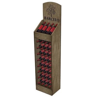 Scaffale di esposizione d'annata su misura del vino di Pinewood del banco di mostra per il negozio di alcolici