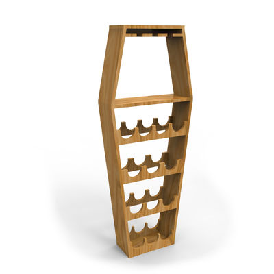 Capacità naturale della bottiglia di legno 24 dello scaffale di esposizione del vino dell'espositore del banco di mostra di stoccaggio del vino di legno di pino