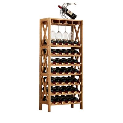 Il vino su due lati su misura tormenta il banco di mostra di legno di legno dello scaffale del vino per la bevanda alcolica inscatolata
