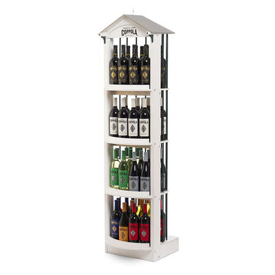 Legno smontabile di legno su misura dello scaffale del vino del banco di mostra di isolato dello scaffale su due lati del vino per il pub