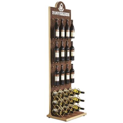 Espositore di legno su misura di deposito di legname dello scaffale del vino del banco di mostra del vino di isolato per Antivari