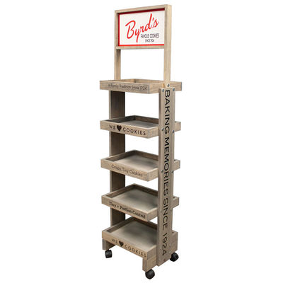 Il cioccolato dell'aletta di filatoio parteggia Brander Tray Display Stand di legno