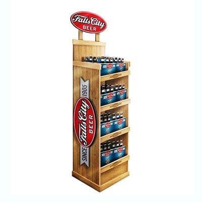 Scaffale di esposizione della birra di Juice Wine Display Stand Wooden 5 strati