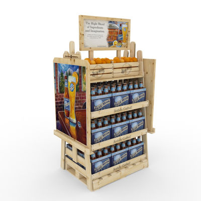 Doppia bottiglia di birra di legno stabile parteggiata su misura del supermercato dello scaffale del vino di Diy dello scaffale di esposizione