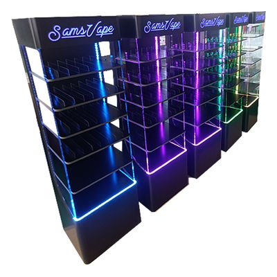 Display rack acrilico montato sul pavimento per prodotti elettronici