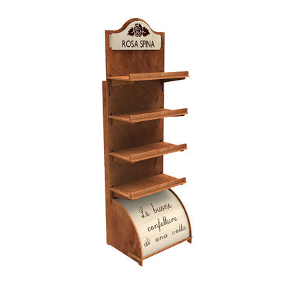Rack per display alimentare in legno di compensato personalizzabile per la conservazione delle lattine e il display alimentare in legno