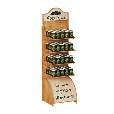 Rack per display alimentare in legno di compensato personalizzabile per la conservazione delle lattine e il display alimentare in legno