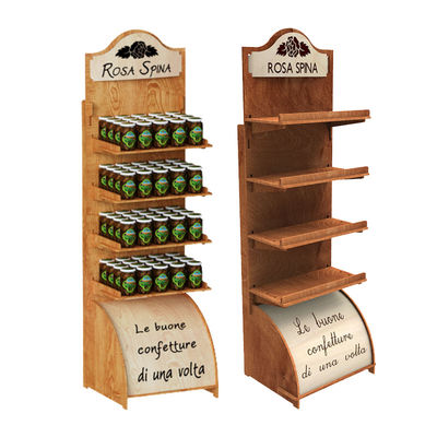 Rack per display alimentare in legno di compensato personalizzabile per la conservazione delle lattine e il display alimentare in legno