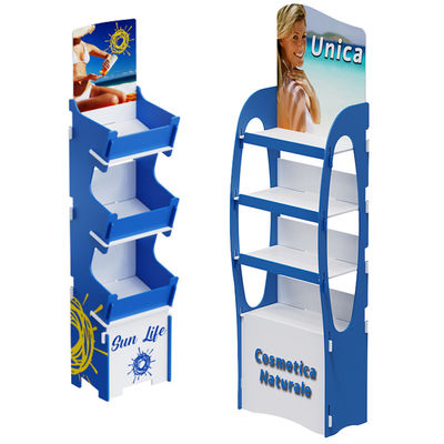 Display stand per prodotti per la cura della pelle in legno compensato e protezione solare per bambini per negozi al dettaglio